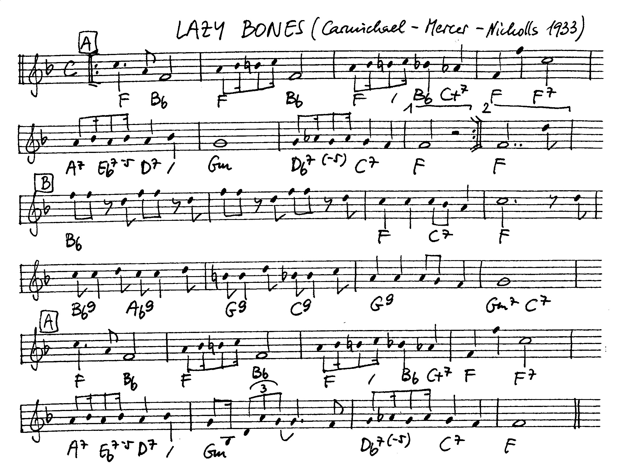 lazy bones leadsheet – book us for your next 20s or gatsby event